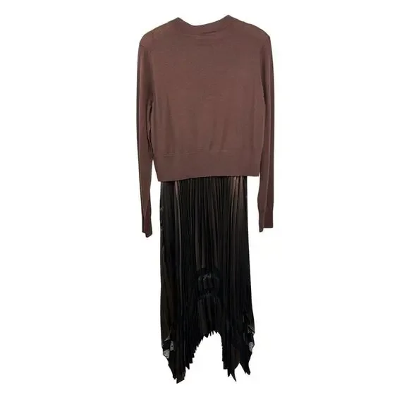 ALLSAINTS Nadia Foil Midi Dress Wool 2-in-1 Size Medium NWT - Picture 14 of 16